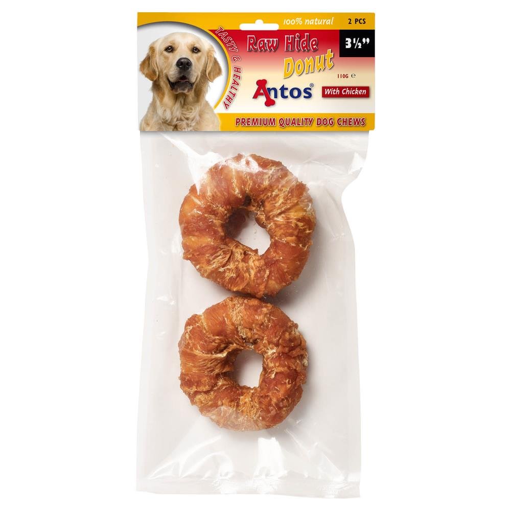 Raw Hide White + Chicken Donut 3½" 2 pcs